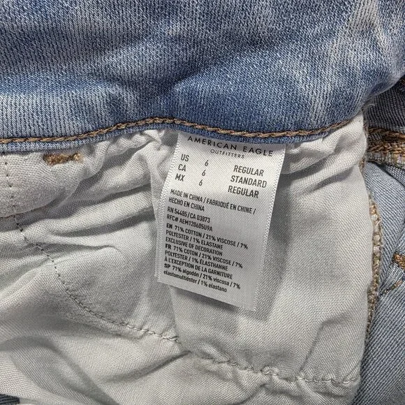 American Eagle Jeans Womens 6 28W Light Wash Hi-Rise Jegging Next Level Stretch - Picture 6 of 11
